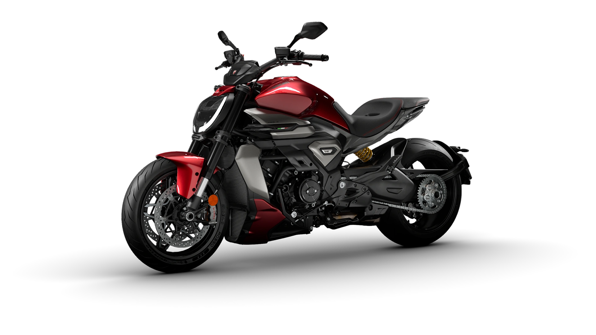 Ducati XDiavel V4 Seitenansicht in Rot
