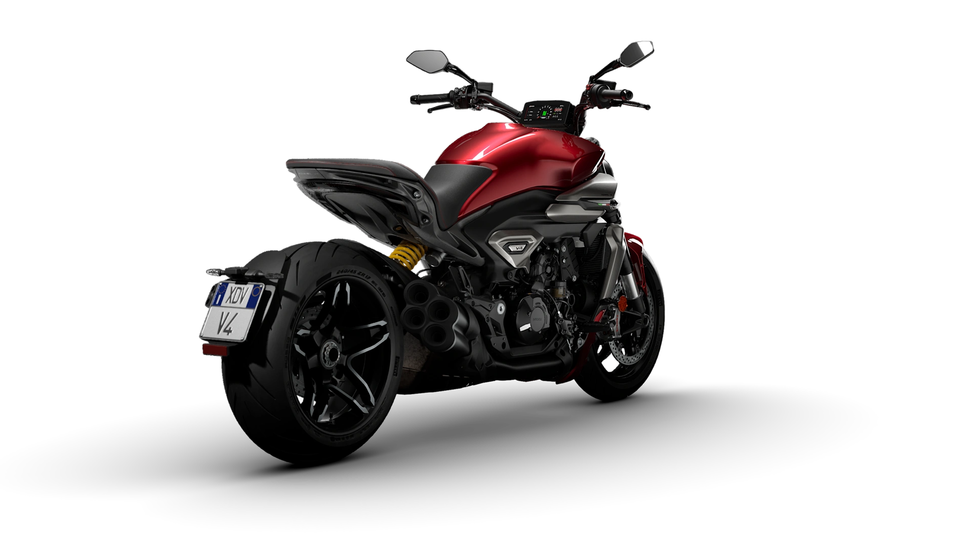 Ducati XDiavel V4 Heckansicht in Rot