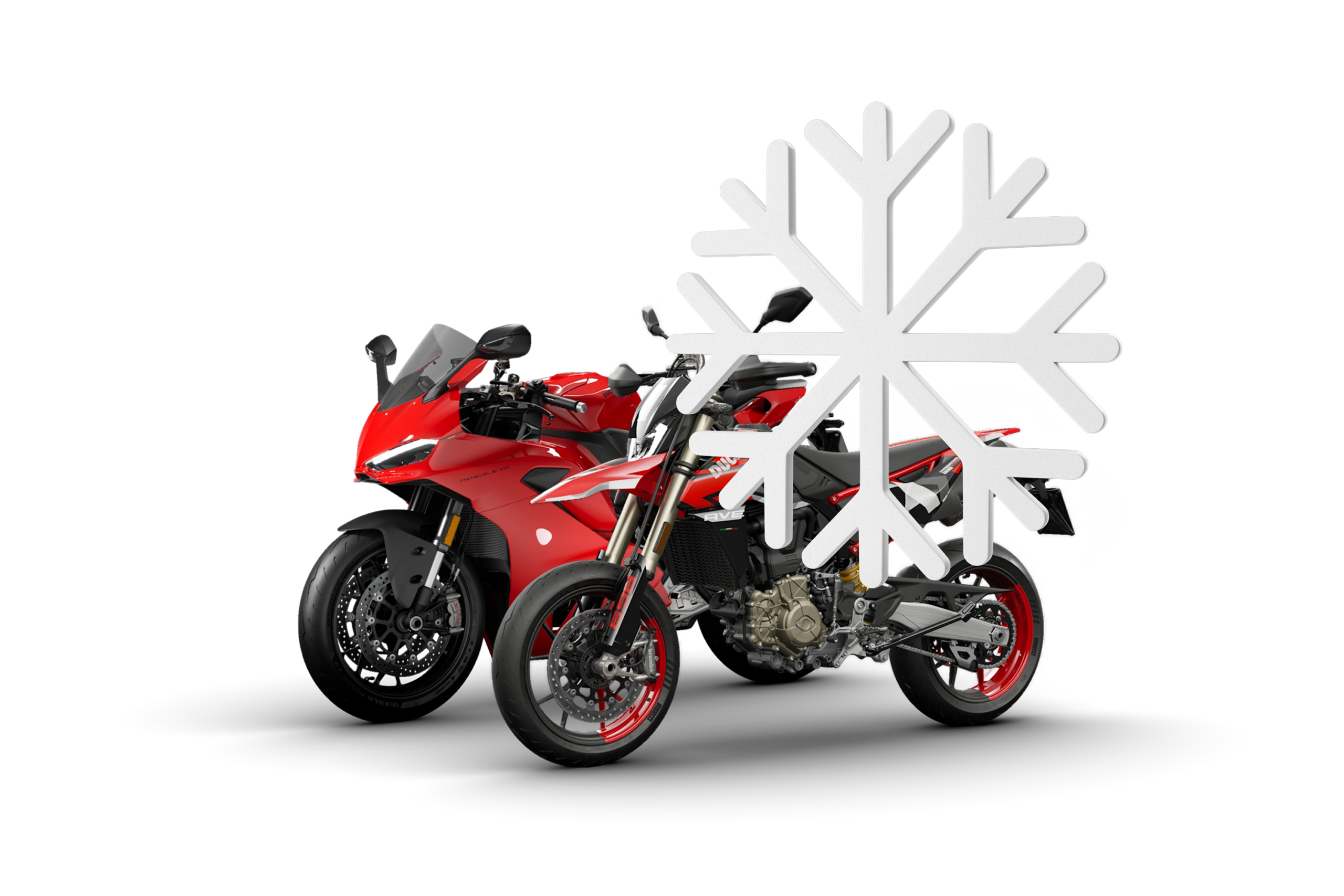 Motorräder zur Überwinterung mit Schneeflocke