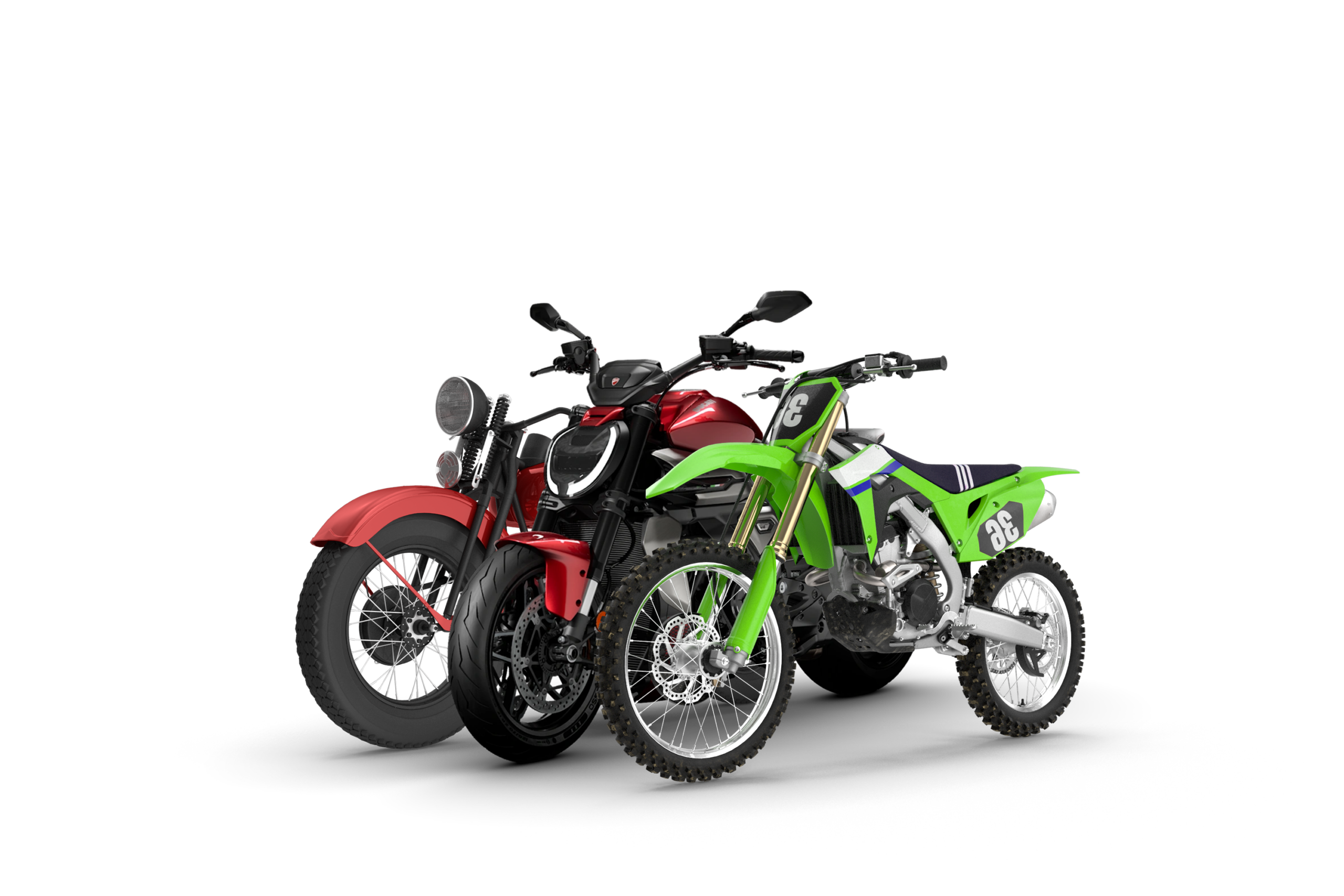 Verschiedene Motorräder für Reparatur aller Marken