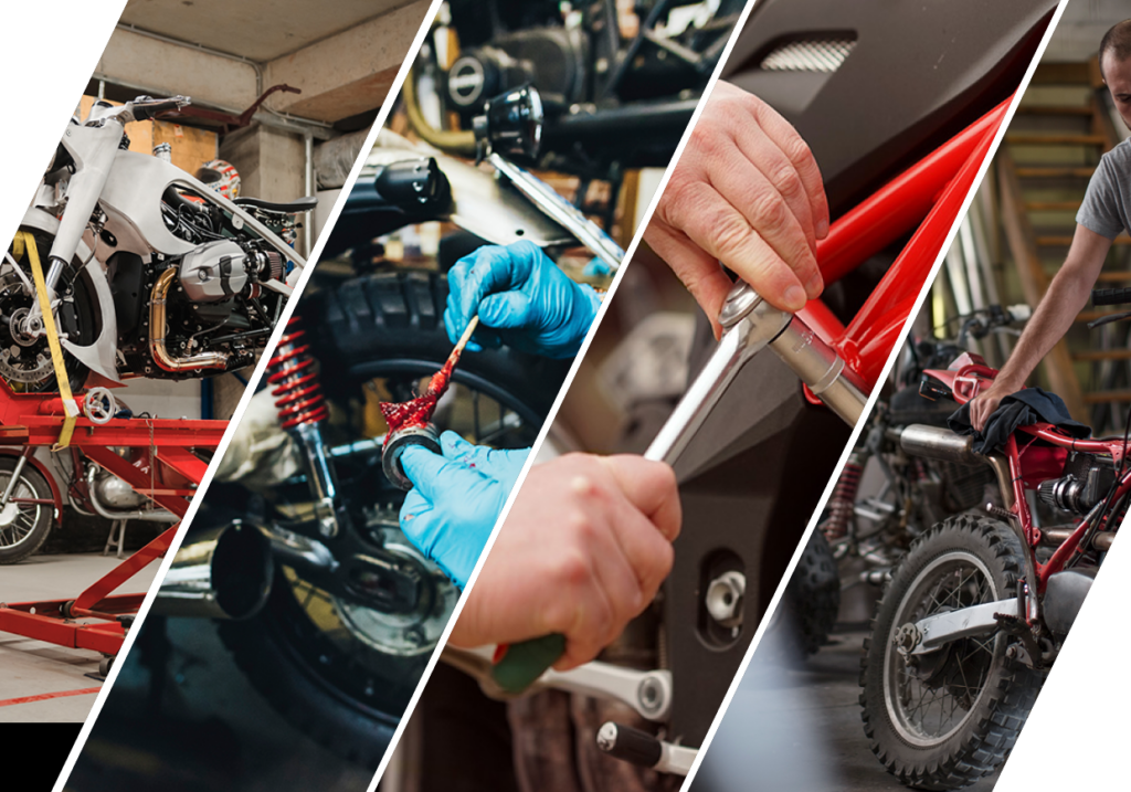 Collage mit MCL Werkstattservice für Motorräder