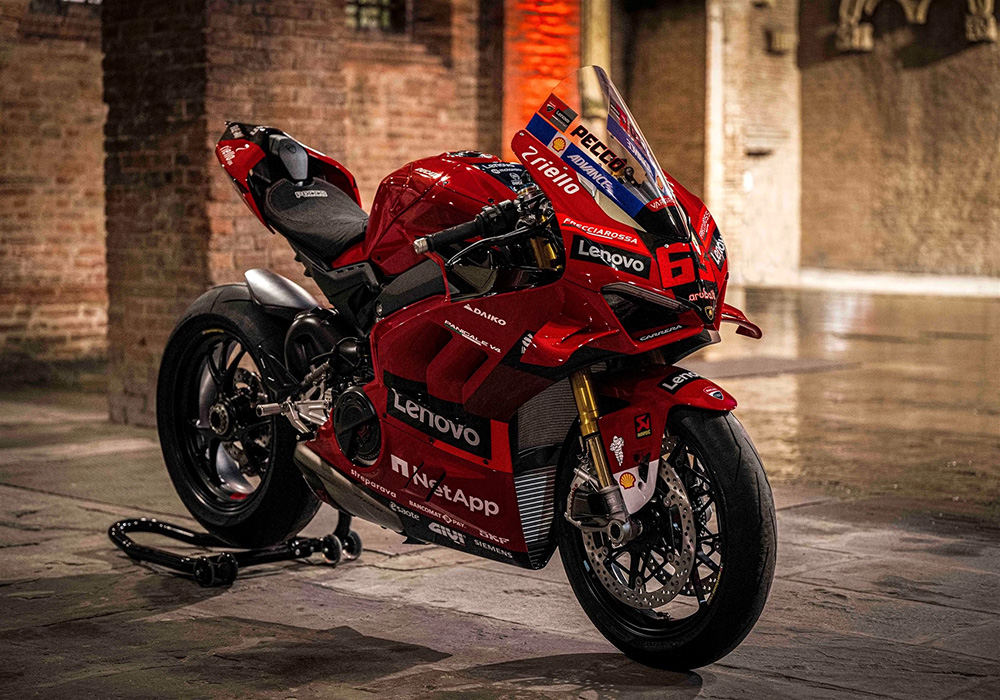 Ducati Panigale Rennmotorrad in roter Lackierung